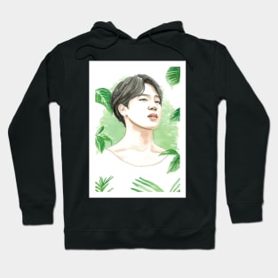 BTS Jimin Park Jimin Nature Plant Watercolour Painting Hoodie